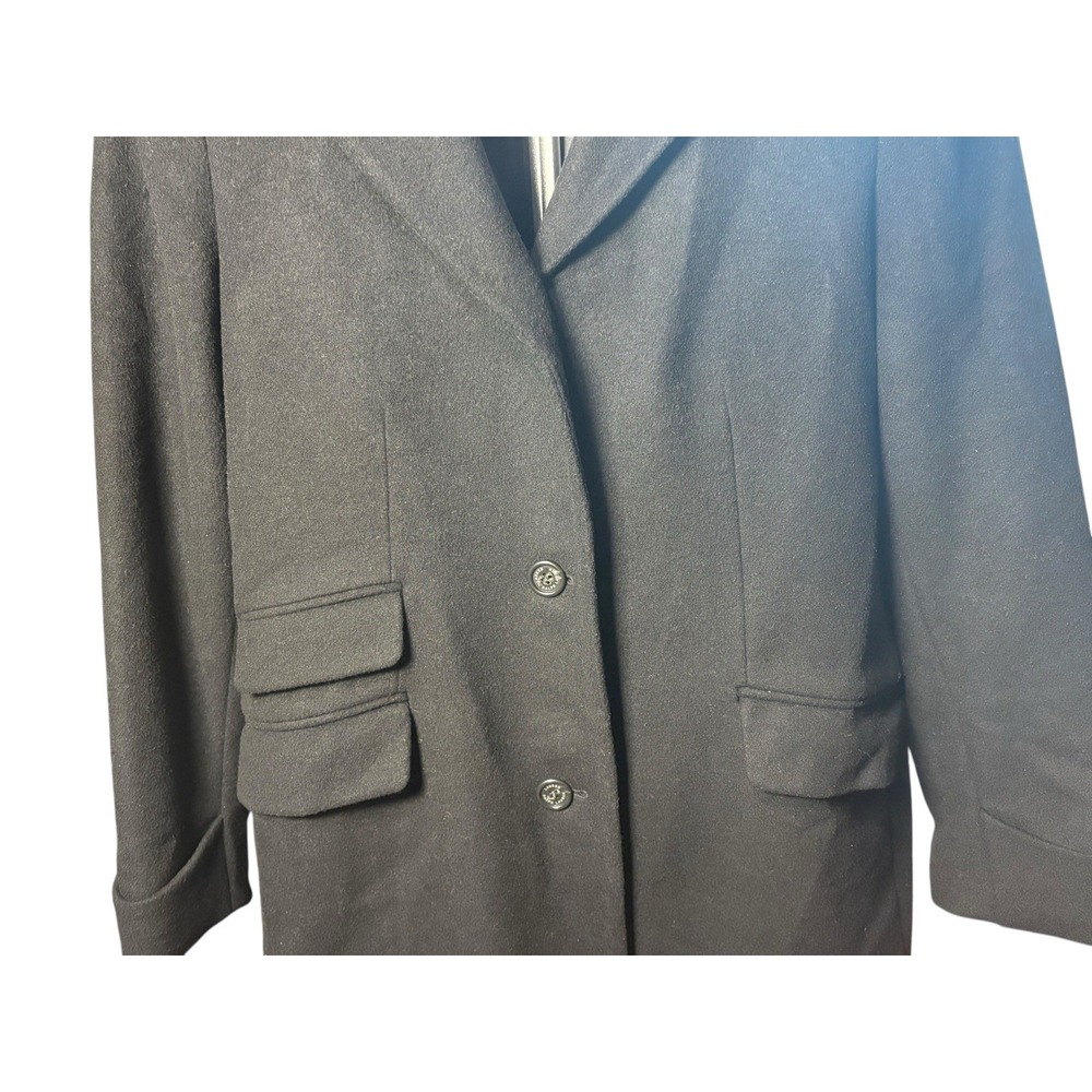 Lauren Ralph Lauren Women's Wool Blend Long Sleeve Mid Length Black Coat Size 16 - Picture 4 of 15